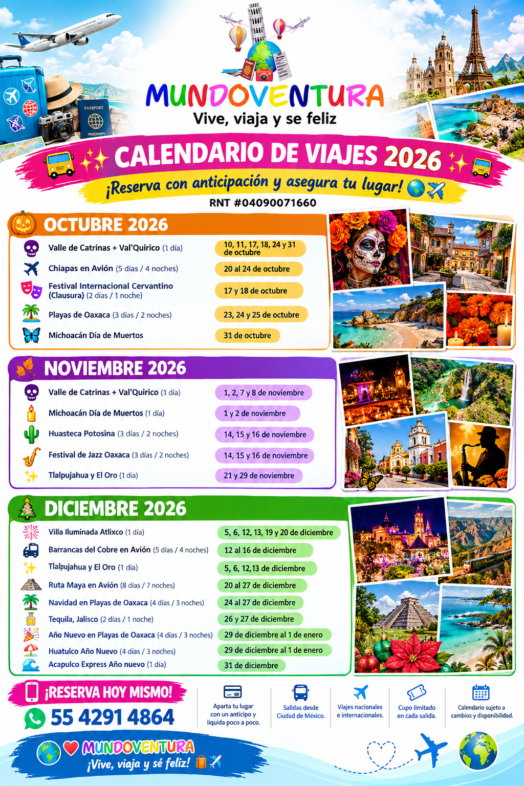 Calendario de Viajes Mundoventura 2026